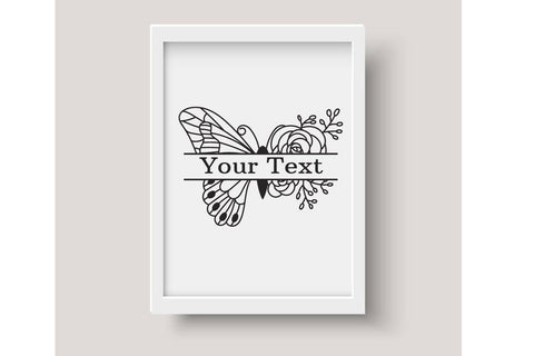 Butterfly flowers monogram svg cut file SVG dadan_pm 