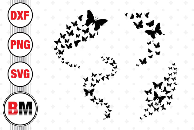 Butterfly Flying SVG, PNG, DXF Files SVG BMDesign 