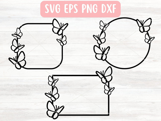 Butterfly Frame Bundle SVG for Cricut or Silhouette SVG Apple Grove Designs 