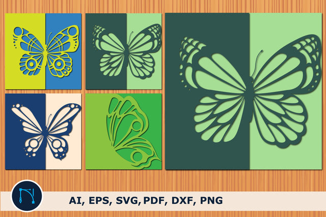 butterfly gift card SVG cut file bundle SVG MD JOYNAL ABDIN 