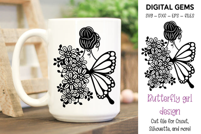 Butterfly girl SVG SVG Digital Gems 