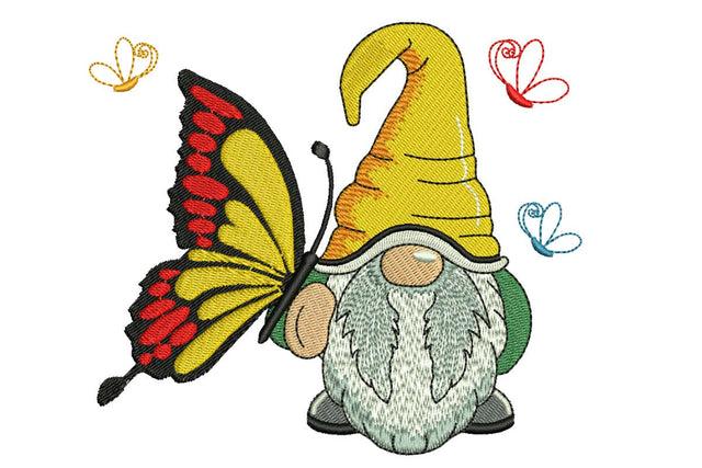 Butterfly Gnome Embroidery Design, Summer Embroidery Designs Embroidery/Applique DESIGNS NextEmbroidery 