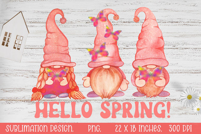 Butterfly Gnome. Spring Gnomes Sublimation. Hello Spring! Sublimation KsenyaArt 