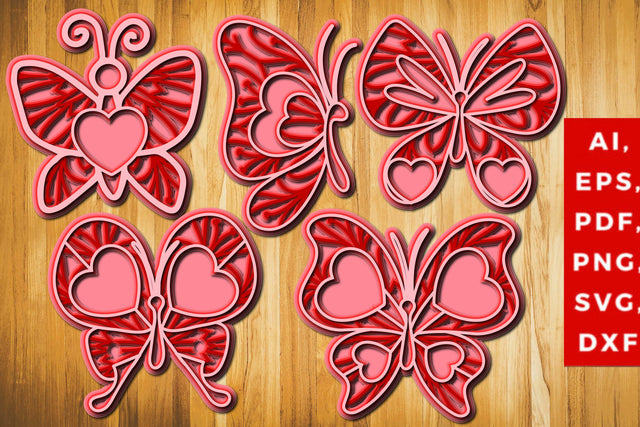 butterfly heart layer SVG bundle with mandala SVG MD JOYNAL ABDIN 