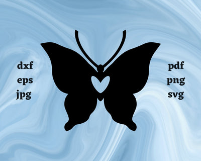 Butterfly Heart SVG Cut File SVG Northern Light SVG 
