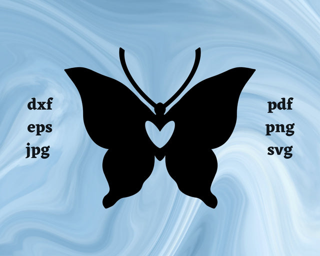 Butterfly Heart SVG Cut File SVG Northern Light SVG 