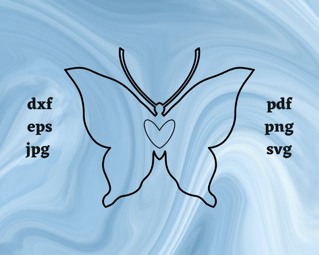 Butterfly Heart SVG Cut File SVG Northern Light SVG 