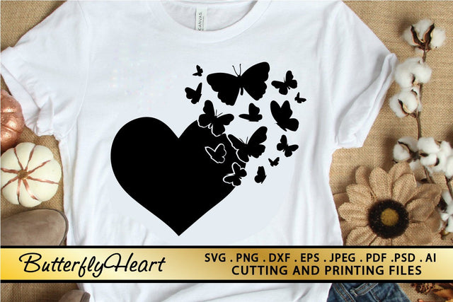 Butterfly Heart SVG PNG EPS DXF Files Butterfly SVG Cut File SVG zoellartz 