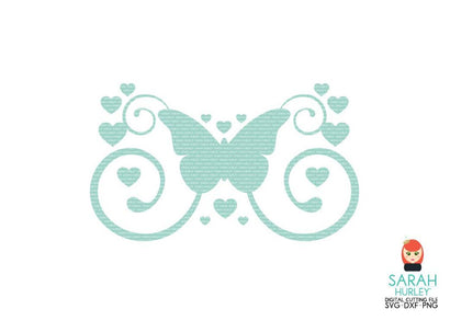 Butterfly Heart Swirl SVG Sarah Hurley 