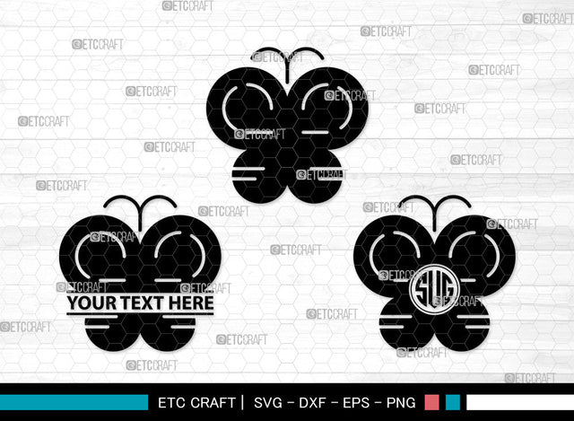 Butterfly Icons Monogram, Butterfly Svg, Garden Insect Svg, Butterflie, Spring Butterfly, Butterfly Monogram, Icon Monogram, Svg Cut File, Dxf, Eps, Png, SVG ETC Craft 