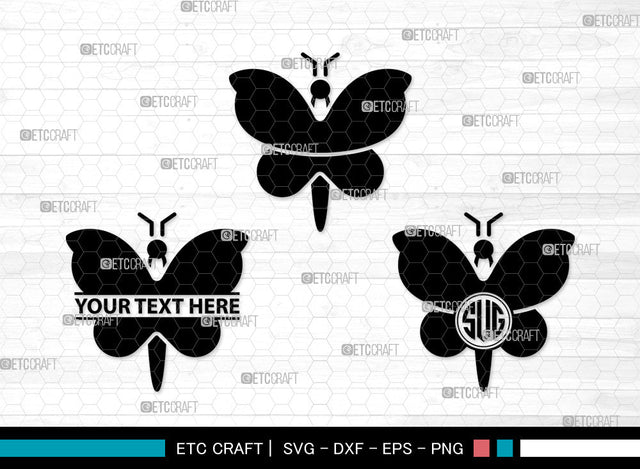 Butterfly Icons Monogram, Butterfly Svg, Garden Insect Svg, Butterflie, Spring Butterfly, Butterfly Monogram, Icon Monogram, Svg Cut File, Dxf, Eps, Png, SVG ETC Craft 