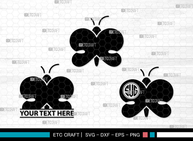 Butterfly Icons Monogram, Butterfly Svg, Garden Insect Svg, Butterflie, Spring Butterfly, Butterfly Monogram, Icon Monogram, Svg Cut File, Dxf, Eps, Png, SVG ETC Craft 