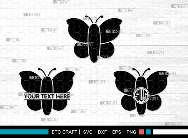 Butterfly Icons Monogram, Butterfly Svg, Garden Insect Svg, Butterflie, Spring Butterfly, Butterfly Monogram, Icon Monogram, Svg Cut File, Dxf, Eps, Png, SVG ETC Craft 