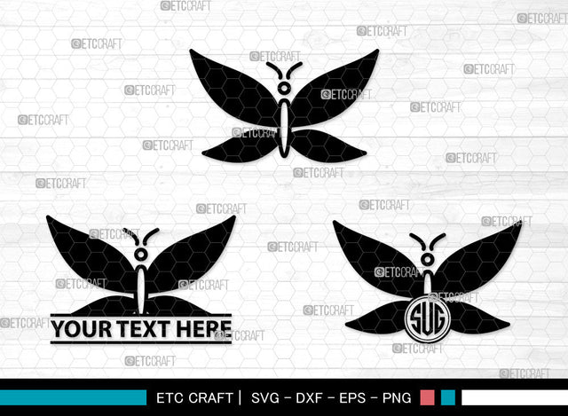 Butterfly Icons Monogram, Butterfly Svg, Garden Insect Svg, Butterflie, Spring Butterfly, Butterfly Monogram, Icon Monogram, Svg Cut File, Dxf, Eps, Png, SVG ETC Craft 