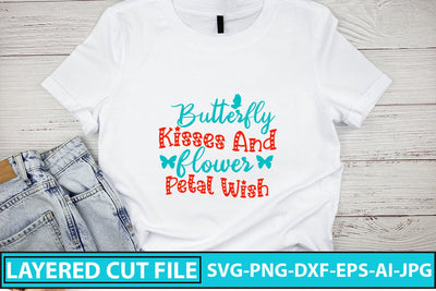 Butterfly Kisses And Flower Petal Wish SVG Cut File SVG Syaman 