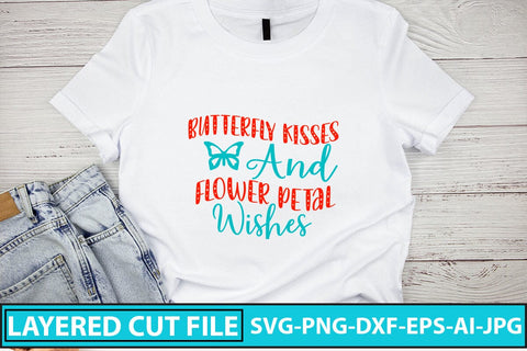 Butterfly Kisses And Flower Petal Wishes SVG Design SVG Syaman 