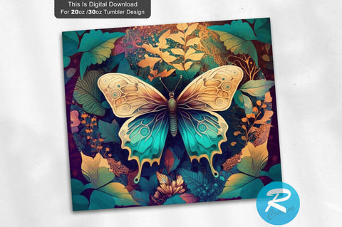 Butterfly Landscape 20 oz / 30 oz Tumbler PNG Sublimation Regulrcrative 
