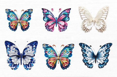 Butterfly Layered Paper Art Clipart Sublimation Regulrcrative 