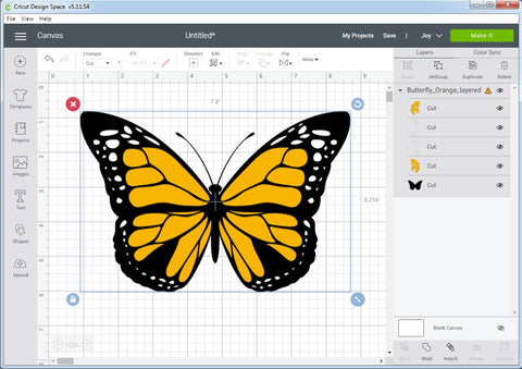Butterfly Layered SVG Orange SVG CreativeStudioTM 