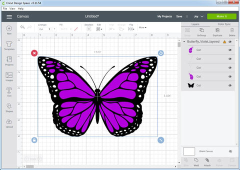 Butterfly Layered SVG Violet SVG CreativeStudioTM 