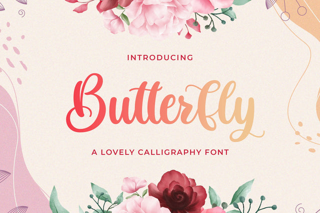 Butterfly - Lovely Calligraphy Font Font StringLabs 