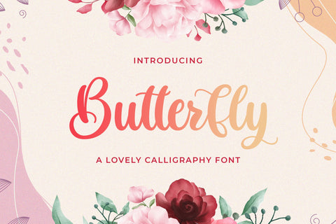 Butterfly - Lovely Calligraphy Font Font StringLabs 