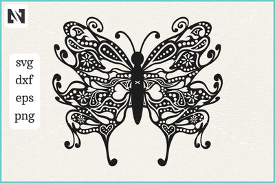 Butterfly Mandala Svg, Butterfly Svg, Butterfly Zentangle SVG Pinoyart Kreatib 