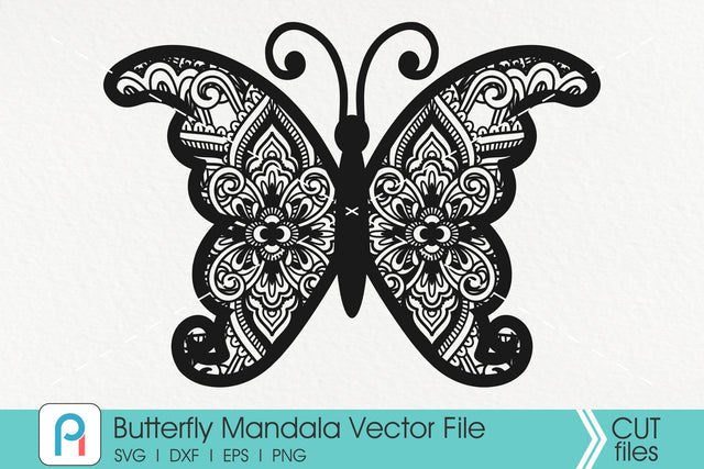 Butterfly Mandala Svg, Butterfly Svg, Mandala Svg,Flower Svg SVG Pinoyart Kreatib 