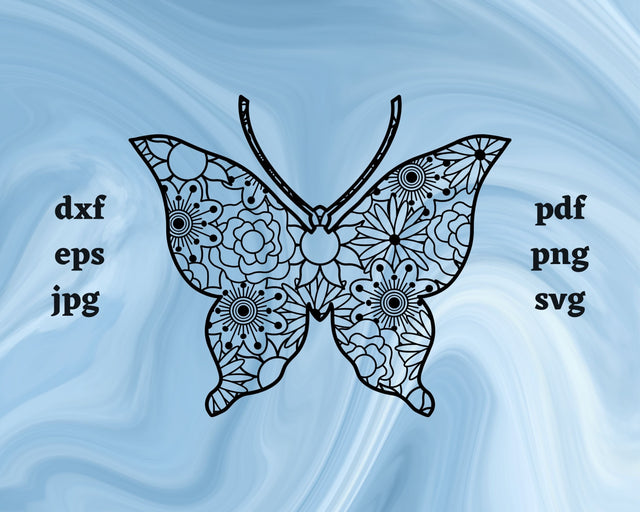 Butterfly Mandala SVG Cut File SVG Northern Light SVG 