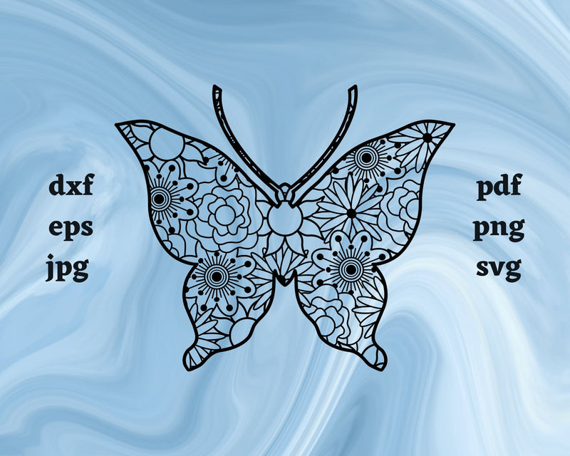 Butterfly Mandala SVG Cut File SVG Northern Light SVG 