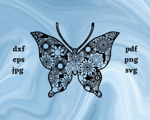 Butterfly Mandala SVG Cut File SVG Northern Light SVG 