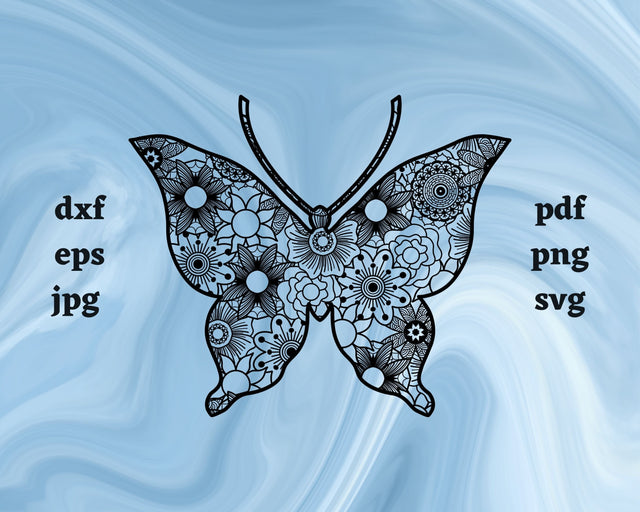 Butterfly Mandala SVG Cut File SVG Northern Light SVG 