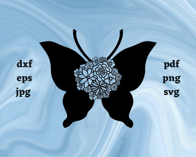 Butterfly Mandala SVG Cut File SVG Northern Light SVG 