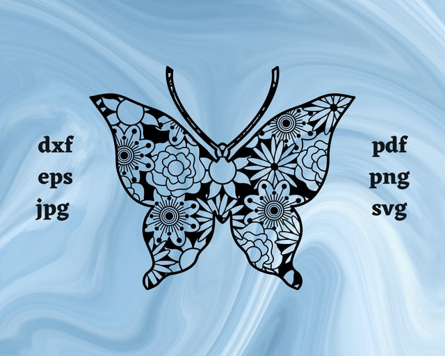 Butterfly Mandala SVG Cut File SVG Northern Light SVG 