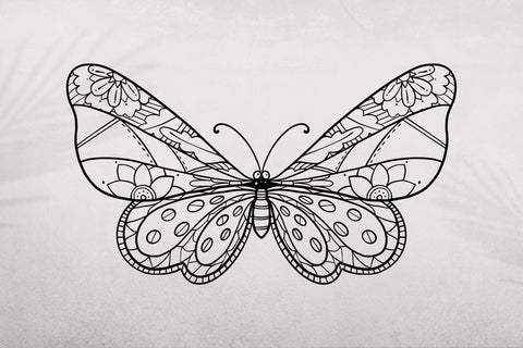 Butterfly Mandala SVG Glitter Butterfly Sublimation Butterfly Zentangle SVG dapiyupi store 