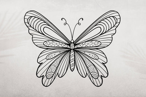 Butterfly Mandala SVG Glitter Butterfly Sublimation Butterfly Zentangle SVG dapiyupi store 