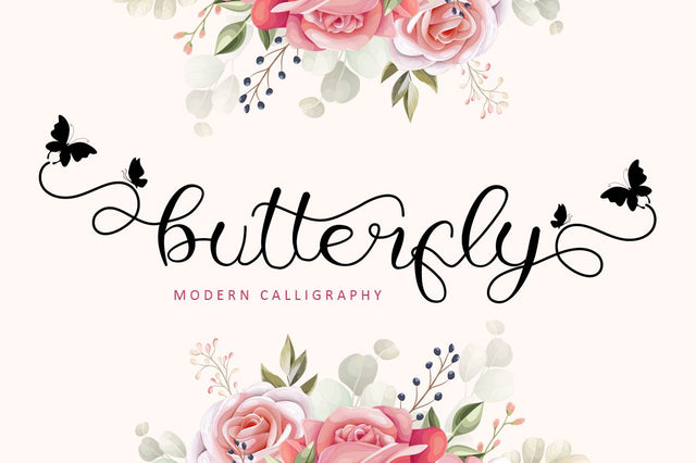 Butterfly - Modern Calligraphy Font Illushvara Design 