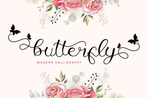 Butterfly - Modern Calligraphy Font Illushvara Design 