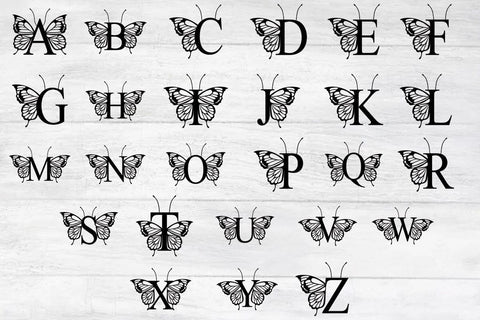 Butterfly Monogram Alphabet Svg, Png, Flower Monogram Frame Alphabet, Cut File for Cricut, 26 Individual Cut File, Cut File for Cricut SVG Svgcraft 