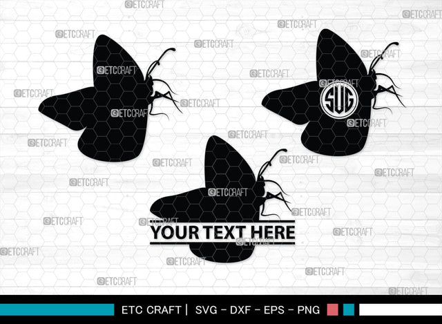 Butterfly Monogram, Butterfly Silhouette, Butterfly SVG, Bloodworm Svg, Dragonfly Svg, Butterfly Wings Svg, SB00233 SVG ETC Craft 