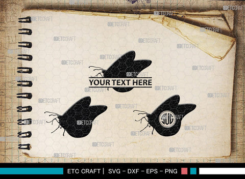 Butterfly Monogram, Butterfly Silhouette, Butterfly SVG, Bloodworm Svg, Dragonfly Svg, Butterfly Wings Svg, SB00233 SVG ETC Craft 