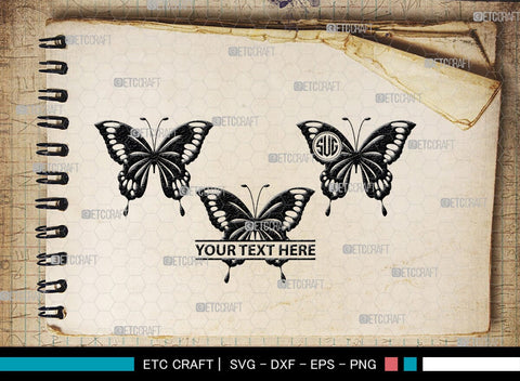 Butterfly Monogram, Butterfly Silhouette, Butterfly SVG, Bloodworm Svg, Dragonfly Svg, Butterfly Wings Svg, SB00233 SVG ETC Craft 