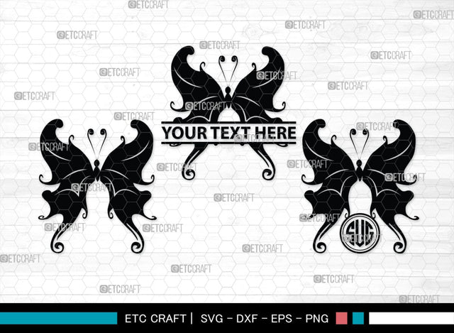 Butterfly Monogram, Butterfly Silhouette, Butterfly SVG, Bloodworm Svg, Dragonfly Svg, Butterfly Wings Svg, SB00233 SVG ETC Craft 