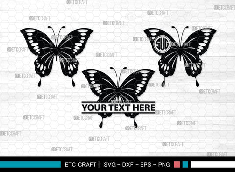 Butterfly Monogram, Butterfly Silhouette, Butterfly SVG, Bloodworm Svg, Dragonfly Svg, Butterfly Wings Svg, SB00233 SVG ETC Craft 
