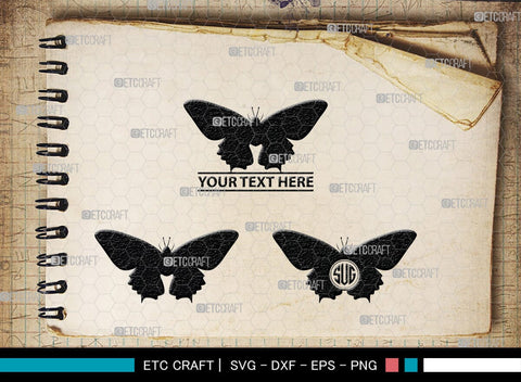 Butterfly Monogram, Butterfly Silhouette, Butterfly SVG, Bloodworm Svg, Dragonfly Svg, Butterfly Wings Svg, SB00233 SVG ETC Craft 