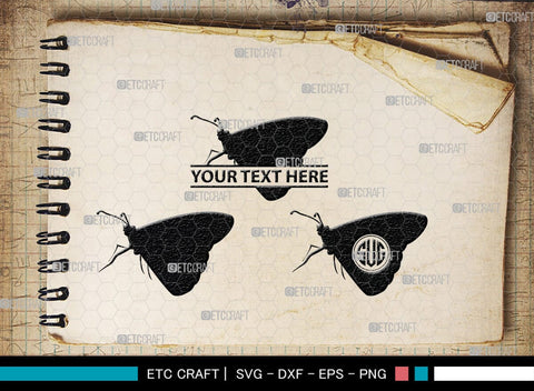 Butterfly Monogram, Butterfly Silhouette, Butterfly SVG, Bloodworm Svg, Dragonfly Svg, Butterfly Wings Svg, SB00233 SVG ETC Craft 