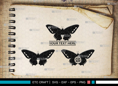 Butterfly Monogram, Butterfly Silhouette, Butterfly SVG, Bloodworm Svg, Dragonfly Svg, Butterfly Wings Svg, SB00233 SVG ETC Craft 