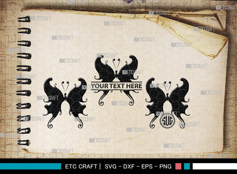 Butterfly Monogram, Butterfly Silhouette, Butterfly SVG, Bloodworm Svg, Dragonfly Svg, Butterfly Wings Svg, SB00233 SVG ETC Craft 