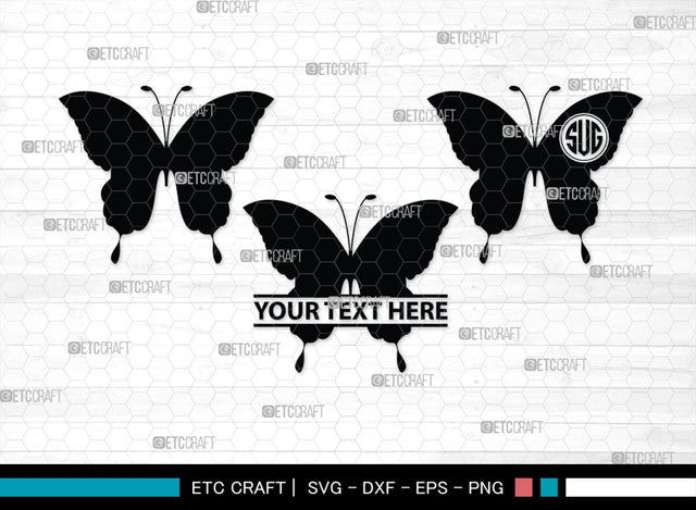 Butterfly Monogram, Butterfly Silhouette, Butterfly SVG, Bloodworm Svg, Dragonfly Svg, Butterfly Wings Svg, SB00233 SVG ETC Craft 
