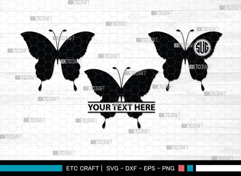 Butterfly Monogram, Butterfly Silhouette, Butterfly SVG, Bloodworm Svg, Dragonfly Svg, Butterfly Wings Svg, SB00233 SVG ETC Craft 
